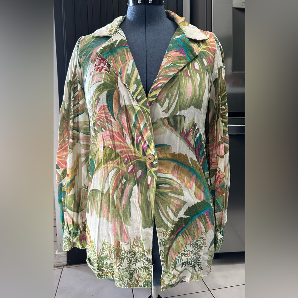 Farm Rio Blazer , Size S  Tropical print